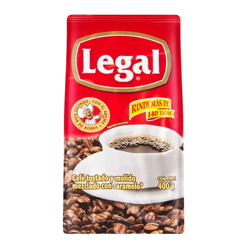 Café Legal 400g grano seleccionado tostado molido Querétaro México