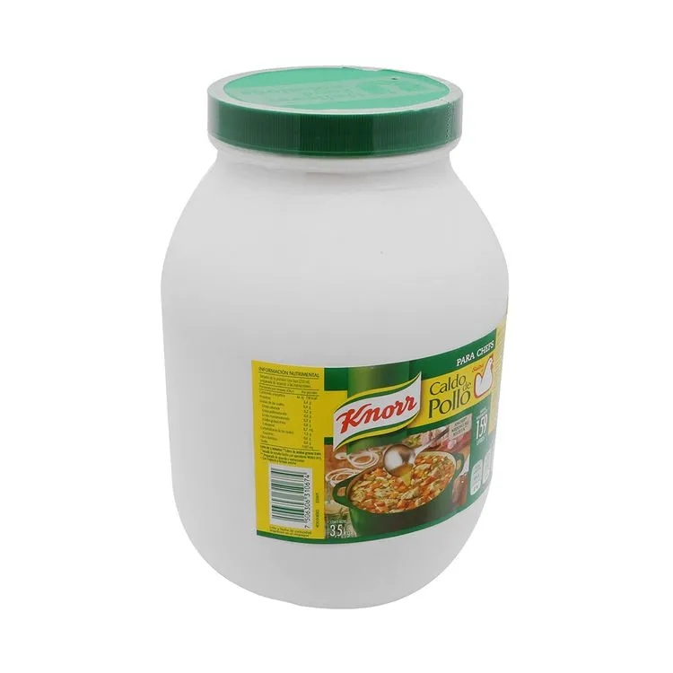 Bote de consomé de pollo Knorr presentación 3.5 kilogramos profesional