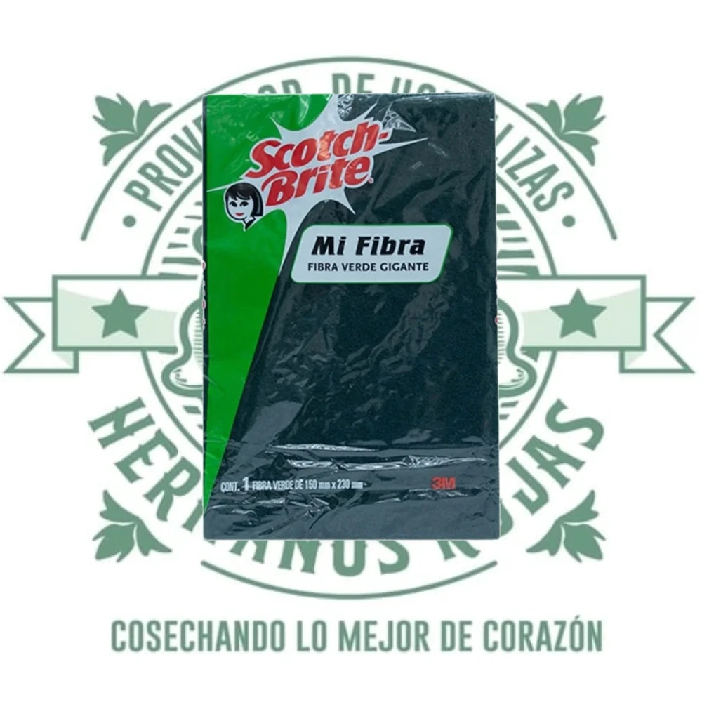 Fibra Scot Brite verde con esponja absorbente para limpieza profesional