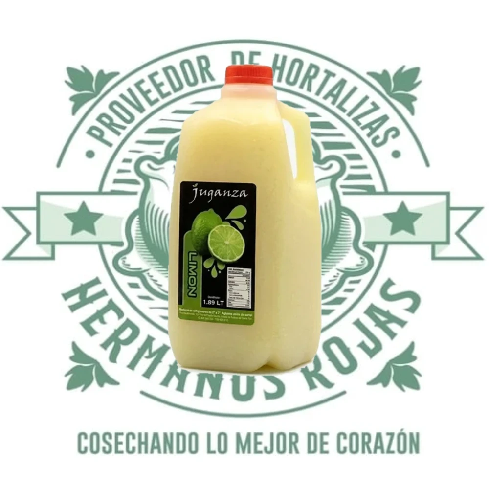 Botella de Jugo Limón Juganza 2 litros para bebidas y coctelería profesional