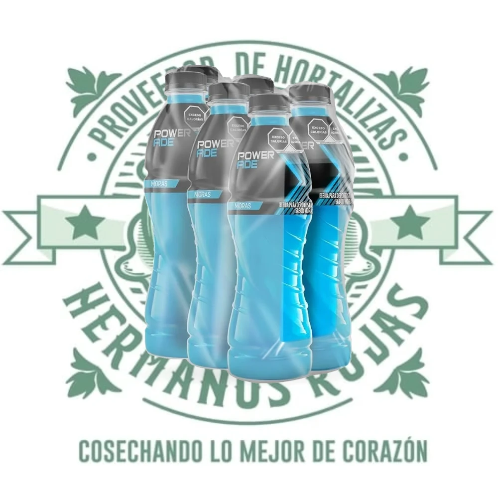 POWERADE 6 pzas bebida isotónica sabor moras para hidratación y energía
