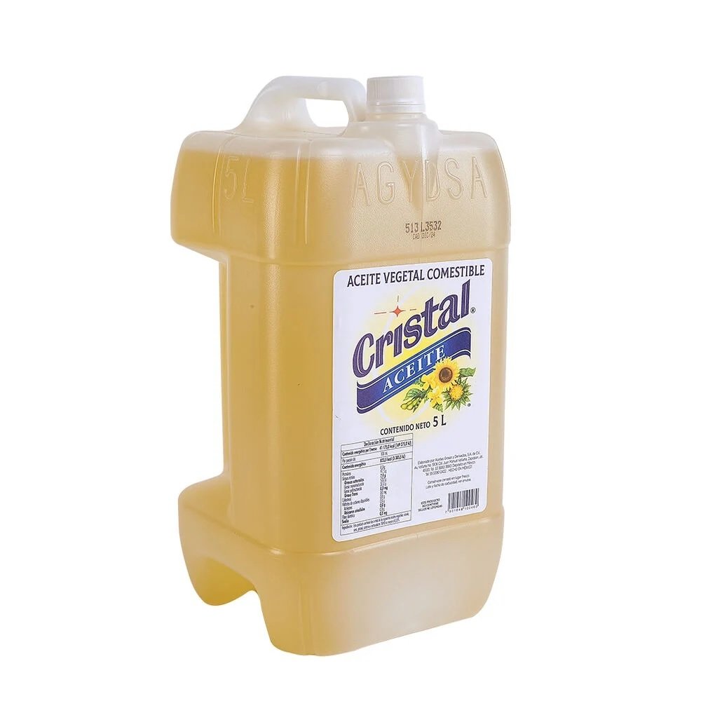 Aceite Cristal presentación 5 litros para cocina profesional y doméstica