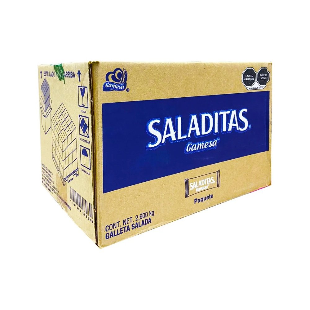 Caja Saladitas 2.4 kg galletas Gamesa con sal para restaurantes Querétaro