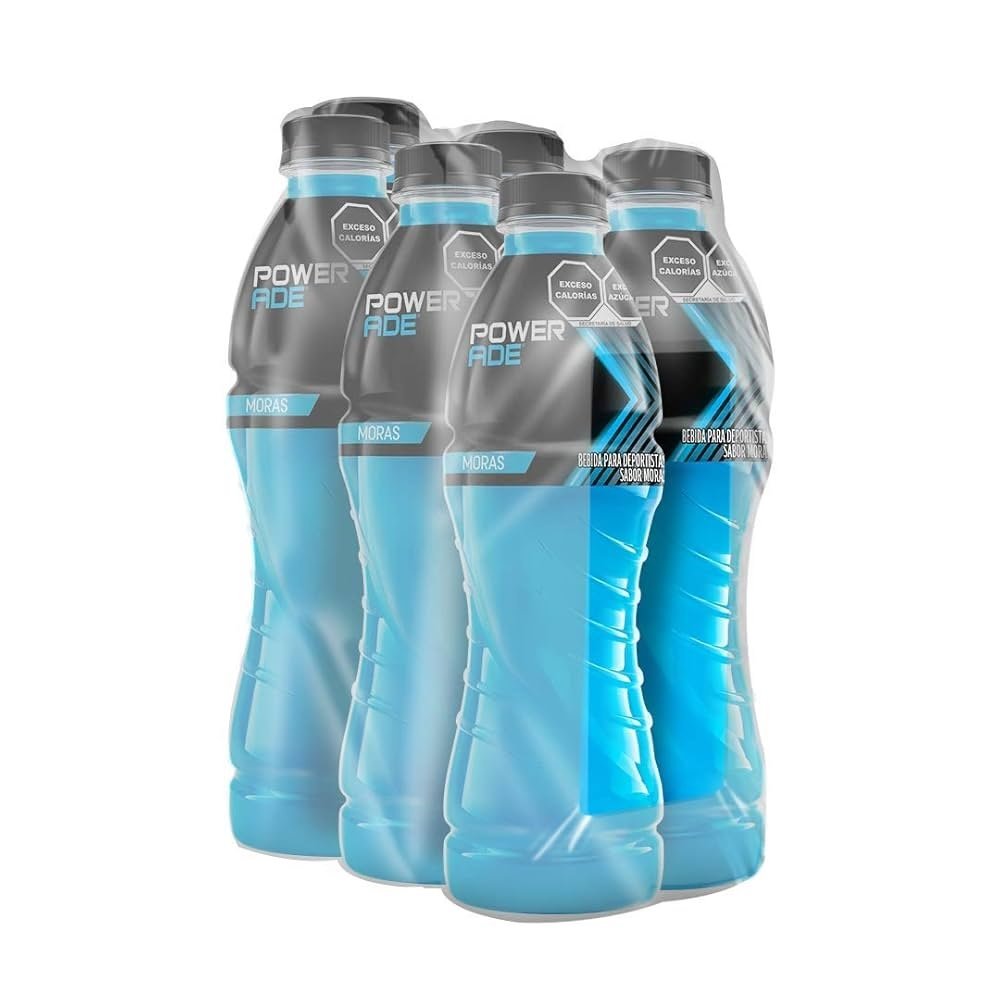 POWERADE 6 pzas bebida isotónica sabor moras para hidratación y energía