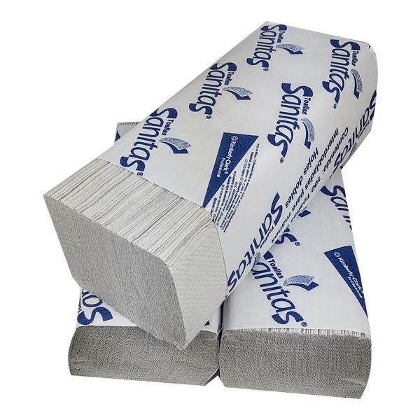 Toalla Interdoblada Sanitas blanca de alta absorción para oficinas y comercios