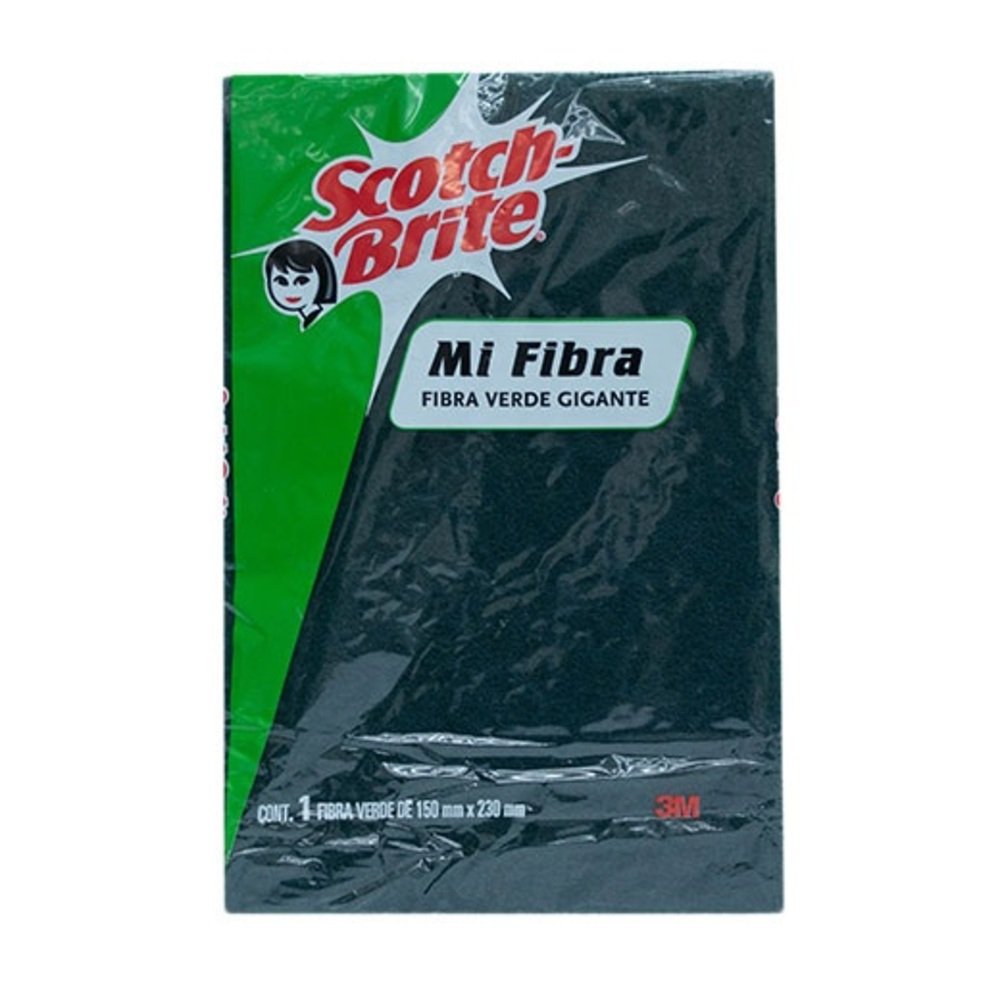 Fibra Scot Brite verde con esponja absorbente para limpieza profesional