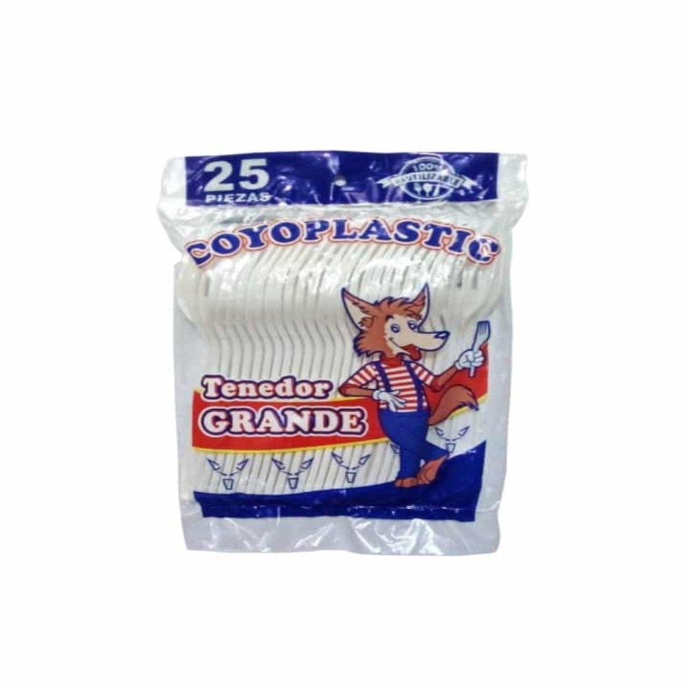 Tenedor grande desechable resistente color blanco de alta calidad para restaurantes