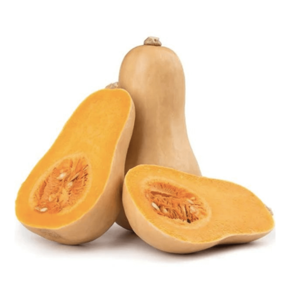 Calabaza Mantequilla fresca con forma de pera, distribuida por Hermanos Rojas en Querétaro