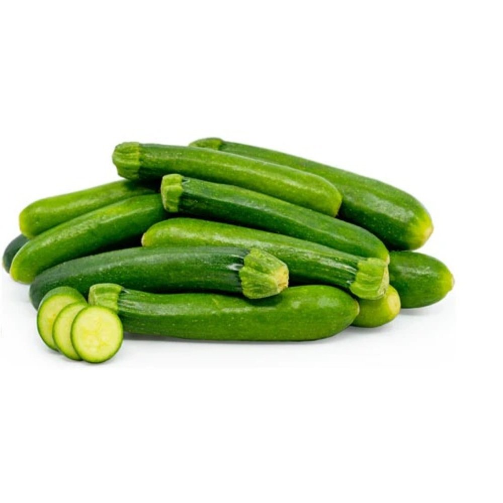 Calabaza zucchini verde oscuro premium de 7 centímetros de largo, producto gourmet de Querétaro