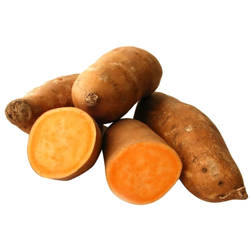 Camote naranja fresco de Distribuidora Hermanos Rojas, tubérculo anaranjado de alta calidad