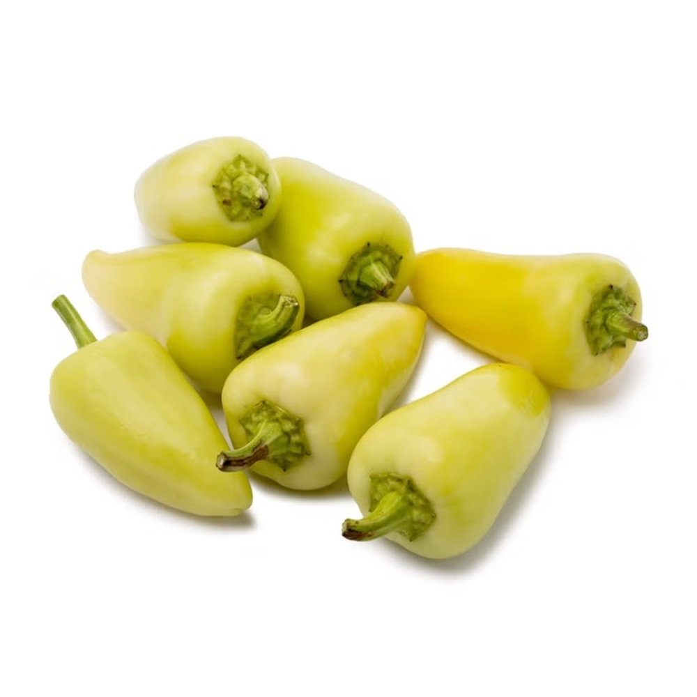 Chile Caloro fresco amarillo brillante de 6 cm, picante y cónico